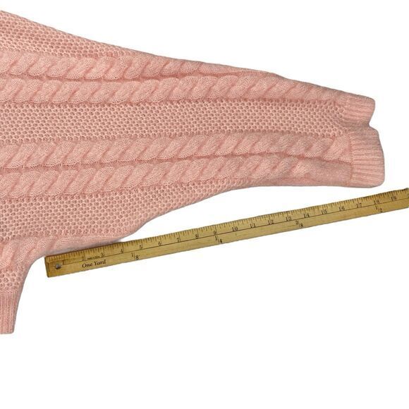 ASOS Crop Sweater Womens 6 Pink Chunky Cable Knit Crew Neck Oversize Winterwear - Picture 14 of 16